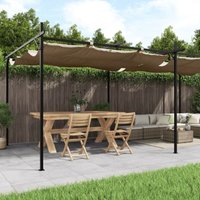 vidaXL Pergola mit Schiebedach Taupe 589x292x230 cm von VIDAXL