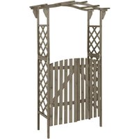 Pergola mit Tor 116x40x204 cm Grau Massivholz Tanne Vidaxl Pergola mit Tor 116x40x204 cm Grau Massivholz Tanne Vidaxl von VIDAXL