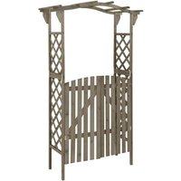 Bonnevie - Pergola Garten Pavillon mit Tor 116x40x204 cm Grau Massivholz Tanne vidaXL von BONNEVIE