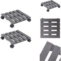 Pflanzenroller 2 Stk. Grau 30x30x7,5 cm wpc - Pflanzenroller - Blumenrollen - Rollcontainer Für Pflanzen - Fahrbarer Blumenständer - Gartenmöbel Pflanzenroller 2 Stk. Grau 30x30x7,5 cm wpc - Pflanzenroller - Blumenrollen - Rollcontainer Für Pflanzen - Fahrbarer Blumenständer - Gartenmöbel von VIDAXL