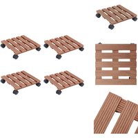 Pflanzenroller 4 Stk. Braun 30x30x7,5 cm WPC - Pflanzenroller - Blumentransport - Gartenmöbel - Balkon Deko - Rollcontainer Pflanzenroller 4 Stk. Braun 30x30x7,5 cm WPC - Pflanzenroller - Blumentransport - Gartenmöbel - Balkon Deko - Rollcontainer von VIDAXL