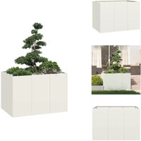Vidaxl - Pflanzgefäß Weiß 120x80x80 cm Stahl - Pflanzkübel - Pflanzgefäß - Pflanzschale - Hochbeet von VIDAXL
