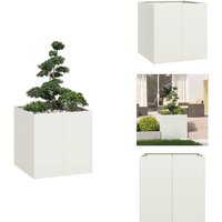 Vidaxl - Pflanzgefäß Weiß 80x80x80 cm Stahl - Pflanzkübel - Pflanzgefäß - Pflanzschale - Hochbeet von VIDAXL