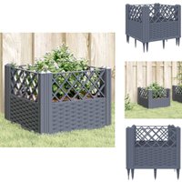 Vidaxl - Pflanzkasten mit Erdspießen Grau 43,5x43,5x43,5 cm pp - Gartengefäße - Pflanzkasten - Hochbeet - Balkonpflanzen - Kräutergarten Vidaxl - Pflanzkasten mit Erdspießen Grau 43,5x43,5x43,5 cm pp - Gartengefäße - Pflanzkasten - Hochbeet - Balkonpflanzen - Kräutergarten von VIDAXL