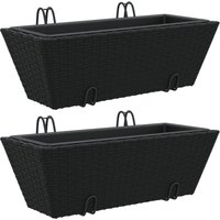 Pflanzkasten mit Haken 2 Stk. Schwarz Poly Rattan Vidaxl Pflanzkasten mit Haken 2 Stk. Schwarz Poly Rattan Vidaxl von VIDAXL
