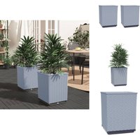 Vidaxl - Pflanzkübel 2 Stk. Hellgrau 30x30x37 cm Polypropylen - Blumentopf - Gartendeko - Balkonpflanzen - Gartenmöbel - Polypropylen Topf von VIDAXL
