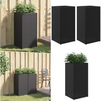 Pflanzkübel 2 Stk. Schwarz 40x40x80 cm Poly Rattan - Vidaxl Pflanzkübel 2 Stk. Schwarz 40x40x80 cm Poly Rattan - Vidaxl von VIDAXL