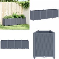 Pflanzkübel Grau 160x40x53 cm pp - Blumentopf - Pflanzkasten - Rattan Optik - Gartenmöbel - Polypropylen - Home & Living von VIDAXL