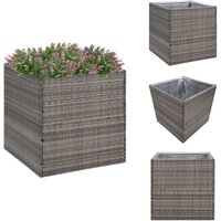 Pflanzkübel Grau 80x80x80 cm Poly Rattan - Blumentopf - Pflanzkübel - Gartenmöbel - Outdoor Deko - Balkon Dekoration Pflanzkübel Grau 80x80x80 cm Poly Rattan - Blumentopf - Pflanzkübel - Gartenmöbel - Outdoor Deko - Balkon Dekoration von VIDAXL