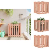 Pflanzkübel Lattenzaun-Design 70x70x70 cm Massivholz Douglasie - Holzpflanze - Holzkübel - Blumenerde - Gartendekoration - Balkonpflanzen von VIDAXL