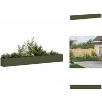 Vidaxl - Pflanzkübel Olivgrün 360x40x40 cm Kaltgewalzter Stahl - Pflanzkübel - Pflanzgefäß - Pflanzschale - Hochbeet von VIDAXL
