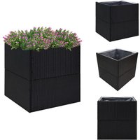 Pflanzkübel Schwarz 80x80x80 cm Poly Rattan - Pflanzkübel - Blumenerde - Gartendeko - Balkonmöbel - Outdoor Deko von VIDAXL