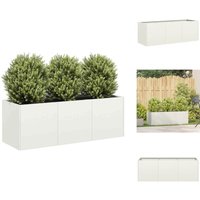 Pflanzkübel Weiß 120x40x40 cm Kaltgewalzter Stahl - Pflanzkübel - Pflanzgefäß - Pflanzschale - Hochbeet von VIDAXL