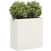 Pflanzkübel Weiß 80x40x80 cm Kaltgewalzter Stahl Vidaxl von VIDAXL