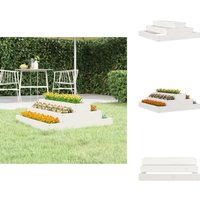 Pflanzkübel Weiß 80x80x27 cm Massivholz Kiefer - Holzpflanze - Holzhintergrund - Blumenerde - Gartendekoration - Hochbeet Pflanzkübel Weiß 80x80x27 cm Massivholz Kiefer - Holzpflanze - Holzhintergrund - Blumenerde - Gartendekoration - Hochbeet von VIDAXL