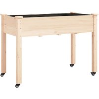 Pflanzkübel mit Einsatz und Rollen 118x59x80cm Massivholz Tanne Vidaxl von VIDAXL