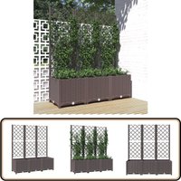 Pflanzkübel mit Rankgitter Braun 120x40x136 cm pp - Blumenkübel - Rankgitter - Übertopf - Gartendekoration - Polypropylen von VIDAXL
