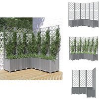 Vidaxl - Pflanzkübel mit Rankgitter Hellgrau 120x120x136 cm pp - Blumentopf - Pflanzenbehälter - Rankgitter - Kübel - Gartengeräte von VIDAXL