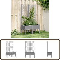 Vidaxl - Pflanzkübel mit Rankgitter Hellgrau 80x40x142 cm pp - Blumentopf - Kübel - Gartenkasten - Rankhilfe - Kletterpflanze von VIDAXL