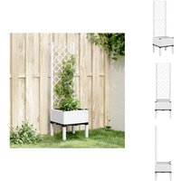 Pflanzkübel mit Rankgitter Weiß 40x40x142 cm PP - Blumentopf - Rankgitter - Gartentöpfen - Kübel - Polypropylen Topf von VIDAXL