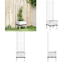 Vidaxl - Pflanzkübel mit Rankgitter Weiß 40x40x142 cm pp - Blumentopf - Rankgitter - Gartentöpfen - Kübel - Polypropylen Topf - Home & Living von VIDAXL