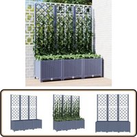 Pflanzkübel mit Spalier Dunkelgrau 120x40x136 cm pp - Blumenkübel - Kübel Mit Rankgitter - Übertopf - Gartentöpfen - Polypropylen Topf von VIDAXL