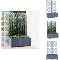 Pflanzkübel mit Spalier Dunkelgrau 80x40x136 cm PP - Blumenkübel - Rankgitter - Gartendekoration - Übertopf - Polypropylen von VIDAXL