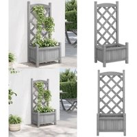 Pflanzkübel mit Spalier Grau Massivholz Tanne - Blumentopf - Rankgitter - Gartendekoration - Terrassenk Planter - Holztöpfen - Home & Living Pflanzkübel mit Spalier Grau Massivholz Tanne - Blumentopf - Rankgitter - Gartendekoration - Terrassenk Planter - Holztöpfen - Home & Living von VIDAXL