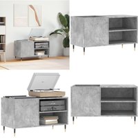 Vidaxl - Plattenschrank Betongrau 85x38x48 cm Holzwerkstoff - Plattenregal - Schallplattenregale - Vinyl Regal - Musik Regalsystem - Wohnzimmer von VIDAXL