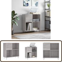 Plattenschrank Grau Sonoma 84,5x38x89 cm Holzwerkstoff - Plattenspeicher - Schallplattenregal - Vinyl Regal - Wohnzimmermöbel - Industrielles Design Plattenschrank Grau Sonoma 84,5x38x89 cm Holzwerkstoff - Plattenspeicher - Schallplattenregal - Vinyl Regal - Wohnzimmermöbel - Industrielles Design von VIDAXL