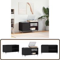 Plattenschrank Schwarz 85x38x48 cm Holzwerkstoff - Plattenregal - Schallplattenregale - Vinyl Regal - Musik Regalsystem - Wohnzimmer Dekoration von VIDAXL