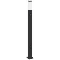 Pollerleuchte mit Sensor und Steckdose 110 cm Schwarz IP44 vidaXL von VIDAXL