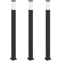 Pollerleuchten mit Steckdose 3 Stk. 110 cm Schwarz IP44 vidaXL von VIDAXL