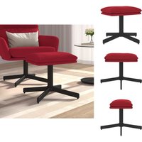 Polsterhocker - Living Fußhocker Weinrot 60x60x36 cm Samt - Rot von VIDAXL