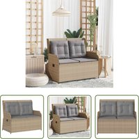 Poly-Rattan - Gartenbank Beige Poly-Rattan von VIDAXL