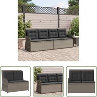 Poly-Rattan - Gartenbank Grau Poly-Rattan von VIDAXL
