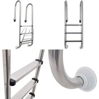 Pool-Leiter 3 Stufen 120 cm Edelstahl 304 - Poolleiter - Pool Leiter - Home & Living - Silber von VIDAXL