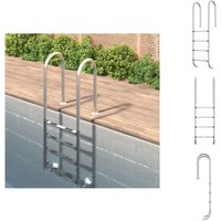 Vidaxl - Pool-Lleiter, -treppen & -rampen - Living Pool-Leiter 54x38x184,5 cm Edelstahl 304 - Silber von VIDAXL