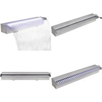 Pool-Wasserfall Fontäne mit LEDs Rechteckig Edelstahl 60 cm - Schwalldusche - Schwallduschen - Home & Living - Weiß von VIDAXL