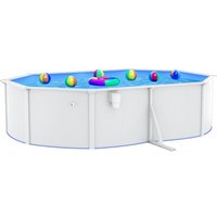 Pool mit Stahlwand Oval 490x360x120 cm Weiß vidaXL786048 von BONNEVIE