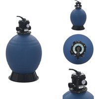 Pool- & Whirlpool-Filter - Living Pool-Sandfilter mit 6-Wege-Ventil Filterkessel Blau 560 mm von VIDAXL
