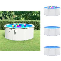 Pools - Living Pool mit Stahlwand 300x120 cm Weiß von VIDAXL