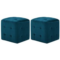 Pouf 2 Stk. Blau 30x30x30 cm Samtstoff vidaXL938581 von BONNEVIE