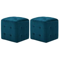 Pouf 2 Stk. Blau 30x30x30 cm Samtstoff Vidaxl von VIDAXL