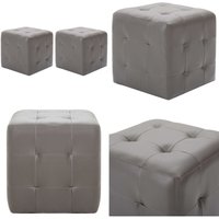 Pouf 2 Stk. Grau 30x30x30 cm Kunstleder - Sitzsack - Pouf - Wohnaccessoire - Beistelltisch - Grau - Home & Living von VIDAXL