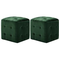 Pouf 2 Stk. Grün 30x30x30 cm Samtstoff vidaXL248692 von BONNEVIE