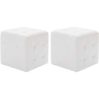vidaXL Pouf 2 Stk. Weiß 30x30x30 cm Kunstleder von VIDAXL