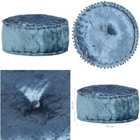 Pouf Rund Samt 40x20 cm Blau - Polsterhocker - Samtpuff - Runder Hocker - Wohnaccessoire - Dekopuff - Home & Living von VIDAXL