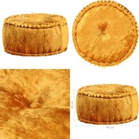 Pouf Rund Samt 40x20 cm Senfgelb - Polsterhocker - Samtpuff - Runder Hocker - Sessel - Deko - Home & Living von VIDAXL