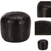 Pouf Schwarz 40 x 35 cm Echtes Ziegenleder - Pouf - Fußhocker - Ledercouch - Wohnaccessoire - Vintage Deko Pouf Schwarz 40 x 35 cm Echtes Ziegenleder - Pouf - Fußhocker - Ledercouch - Wohnaccessoire - Vintage Deko von VIDAXL